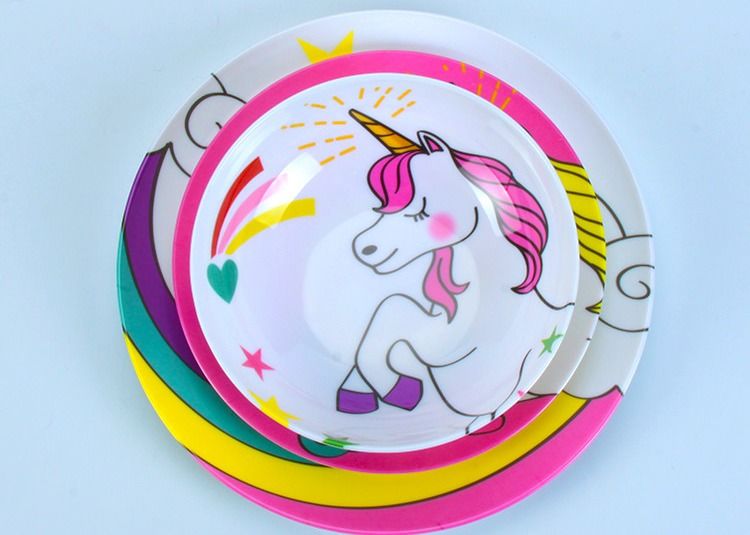 Unicorn Style 3pc 100% Melamine Baby Dinner Set