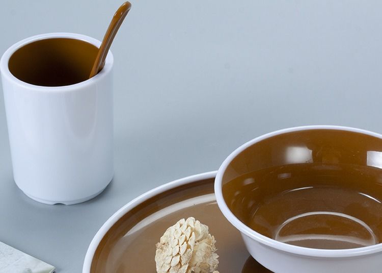 Two Tone Color 180cc Straight Melamine Cups Mugs Without Handle